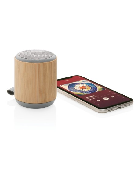 Speaker wireless 3W in bambù e tessuto Speaker wireless 3W in bambù e tessuto